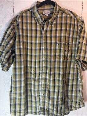 Carhartt Green Plaid Short-Sleeve Button-Down Shirt